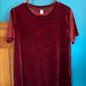 S Old Navy Red Velvet Oversized Blouse